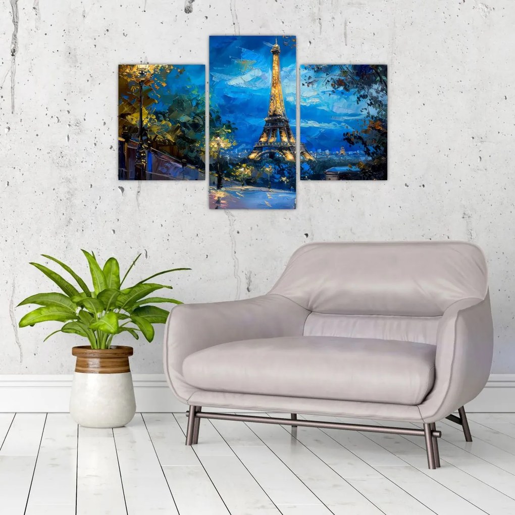 Kép - Olajfestmény az Eiffel-toronyról (90x60 cm)