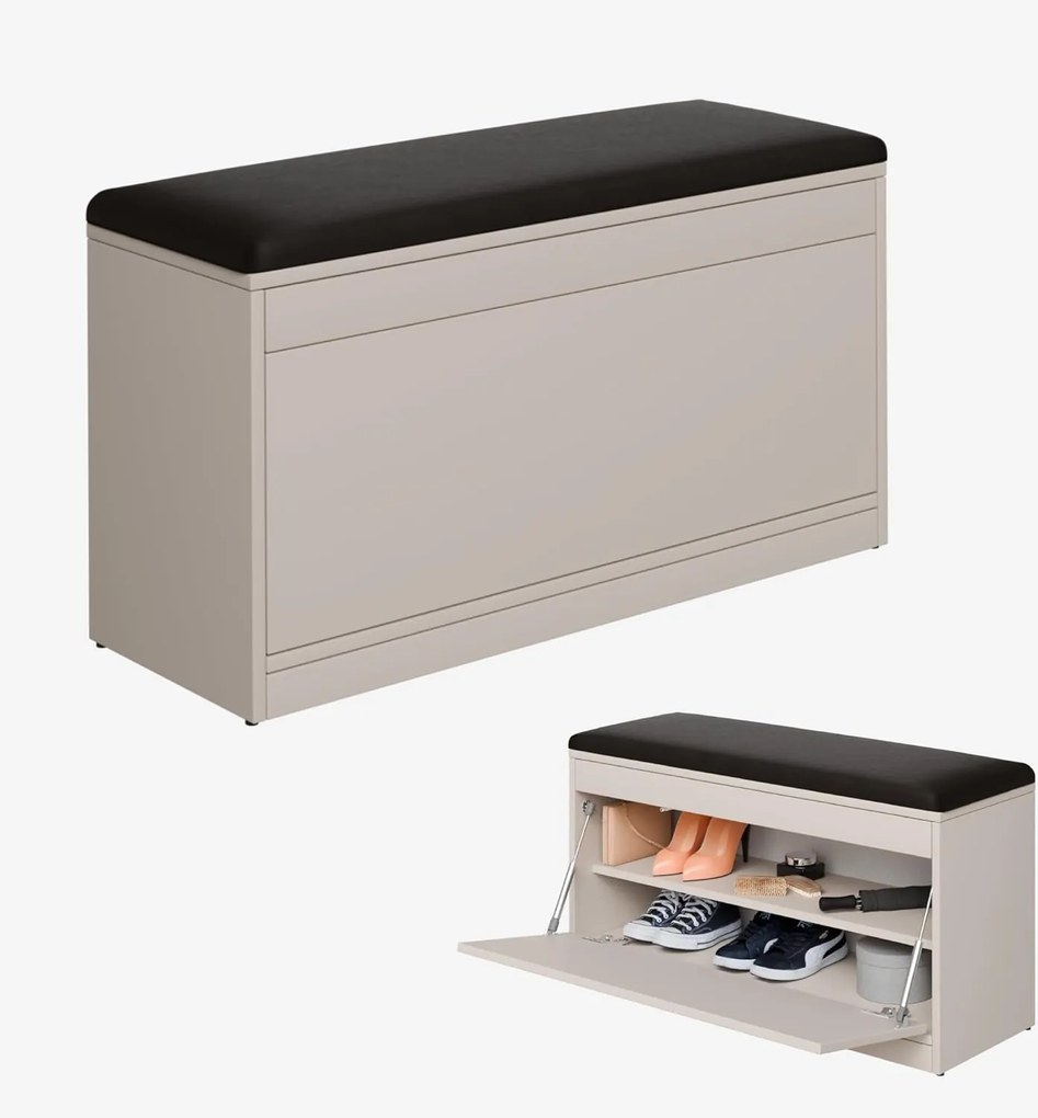 Cipősszekrény Bari 100 x 53 x 35 cm cipőspolccal Ökobőr kasmír