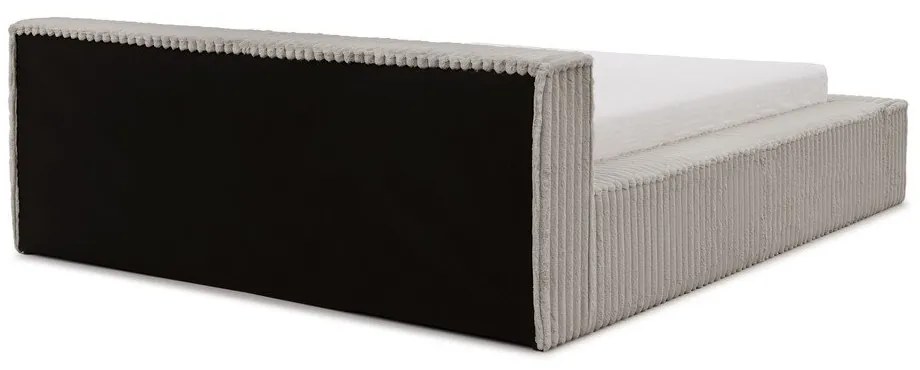 Szürke kárpitozott ágyneműtartós franciaágy ágyráccsal 180x200 cm Cloe – Ropez