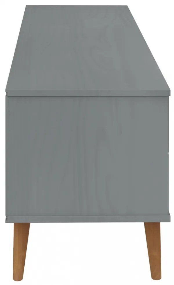 MOLDE szürke tömör fenyőfa TV-szekrény 158 x 40 x 49 cm