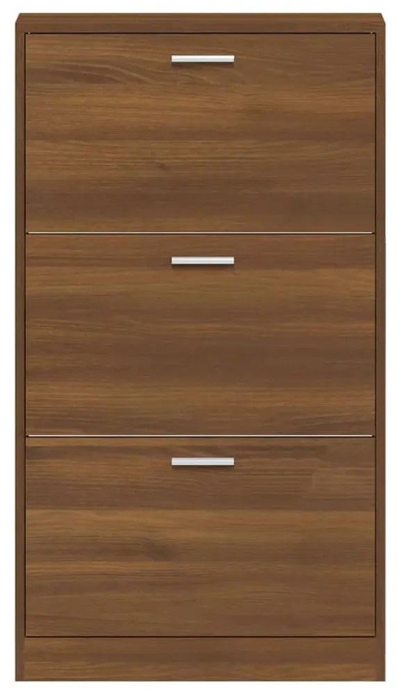 barna tölgyszínű szerelt fa cipősszekrény 59 x 17 x 150 cm