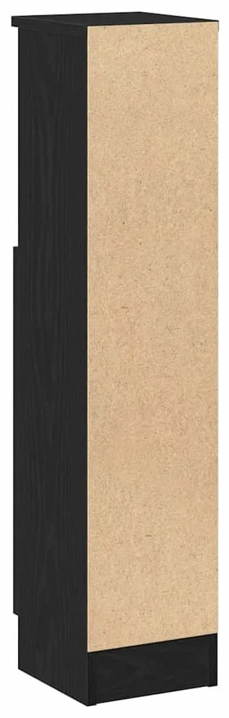 fekete fürdőszobaszekrény tekercstartóval 20,5x22x90 cm