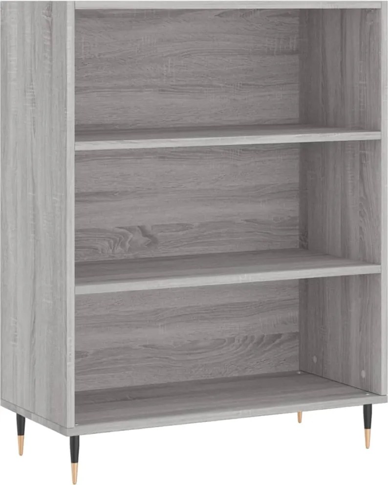 vidaXL szürke sonoma színű szerelt fa könyvespolc 69,5 x 32,5 x 90 cm