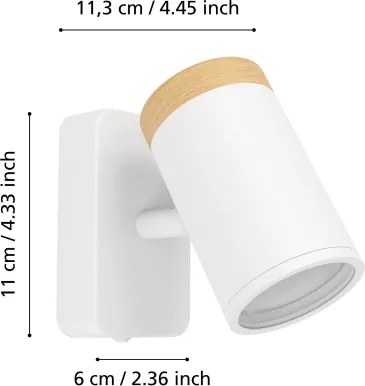 Eglo 300003 - Fürdőszobai fali spotlámpa CONSUMA 1xGU10/3W/230V IP44 fehér/bézs