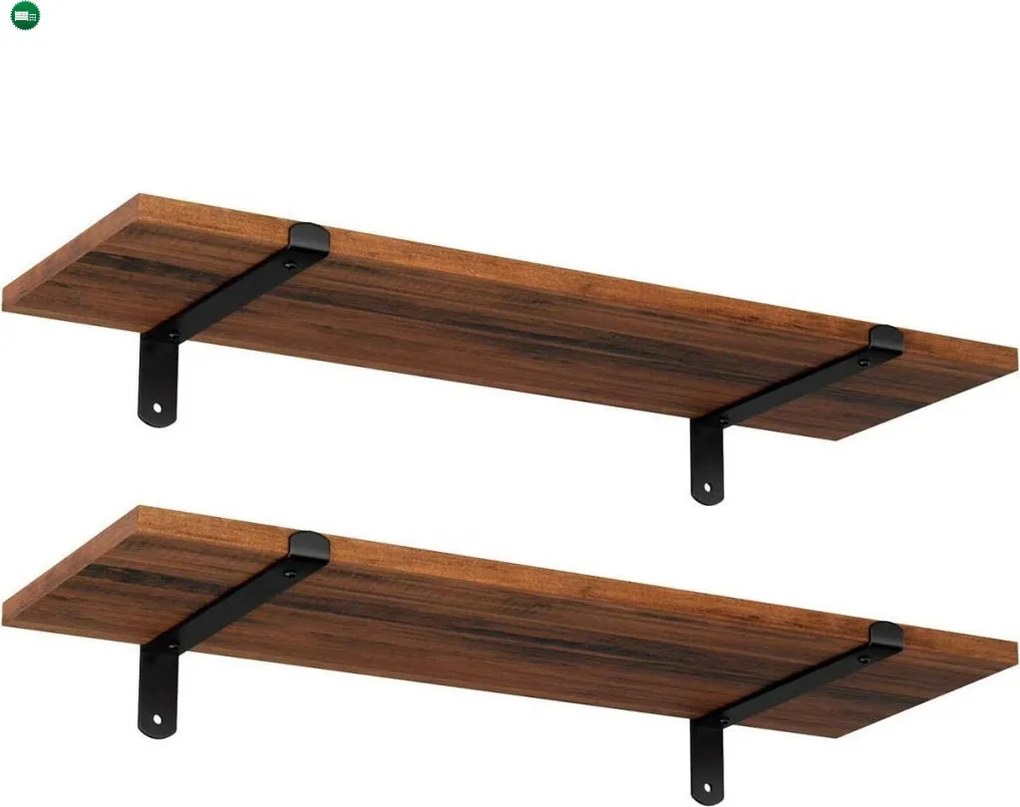 2 darabos fali polc szett, rusztikus barna 60x20x15cm