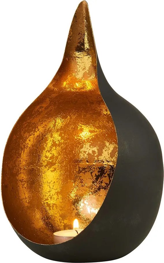 DELIGHT mécsestartó fekete-arany, 20cm
