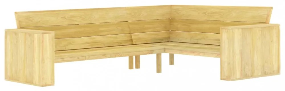 impregnált fenyőfa kerti sarokpad 239 cm