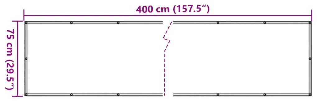 75x400 cm bézs Oxford szövetű erkély ablak sötétítő