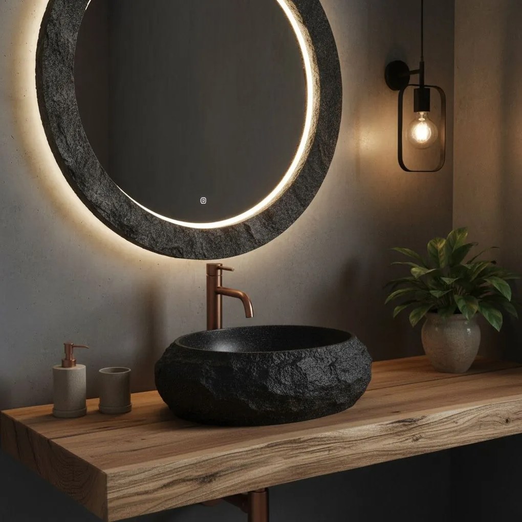 Rea Mika, pultra szerelhető mosdó 480x380x155 mm, kőutánzat, REA-U4333