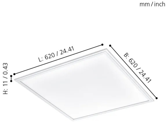 Eglo 96154 - LED mennyezeti panel SALOBRENA LED/40W/230V