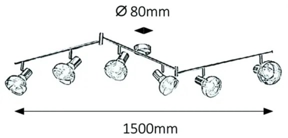 Rabalux 5553 - Spotlámpa HOLLY 6xE14/40W/230V arany