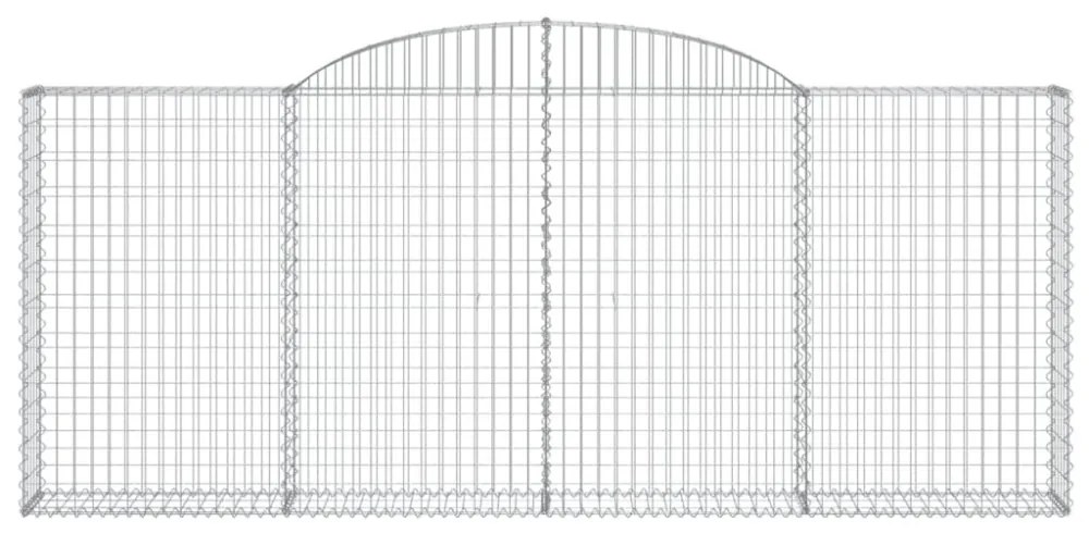 9 db íves horganyzott vas gabion kosár 300x30x120/140 cm