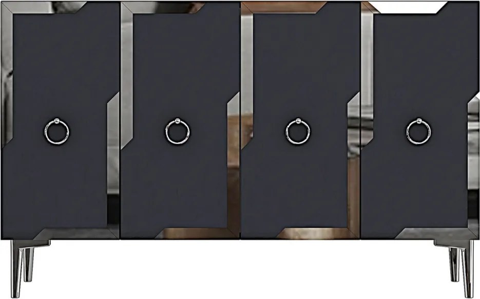 Seza komód, antracit-ezüst, 120 cm