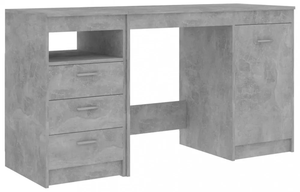 betonszürke szerelt fa íróasztal 140 x 50 x 76 cm