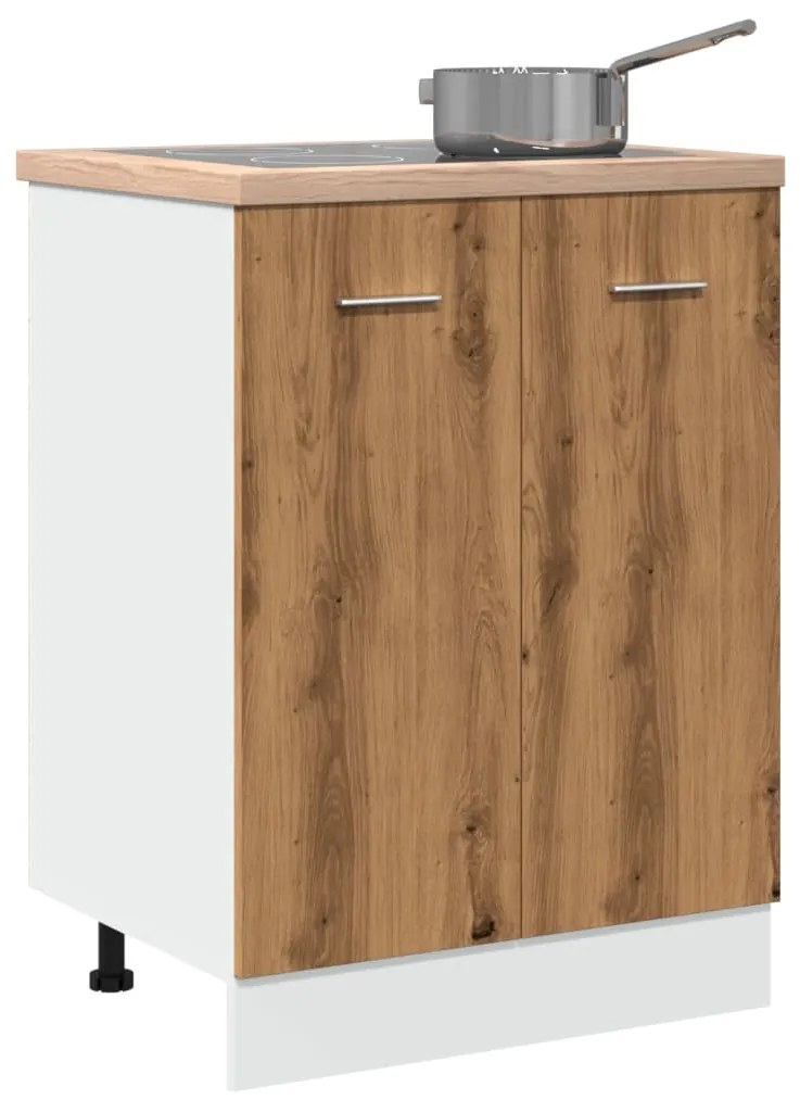 “Lyon” kézműves tölgy színű szerelt fa alsószekrény