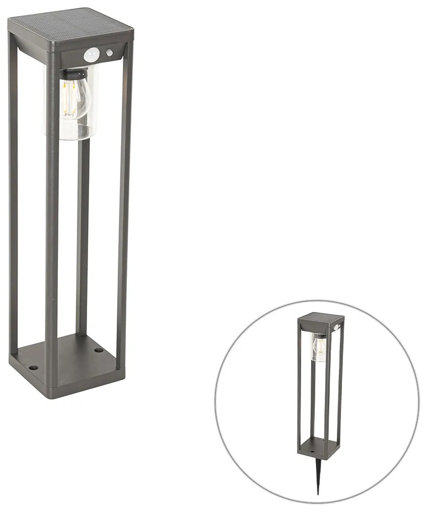 Kültéri állólámpa sötétszürke 40 cm LED-del és dimmelhető fényforrással napelemes - Sonne