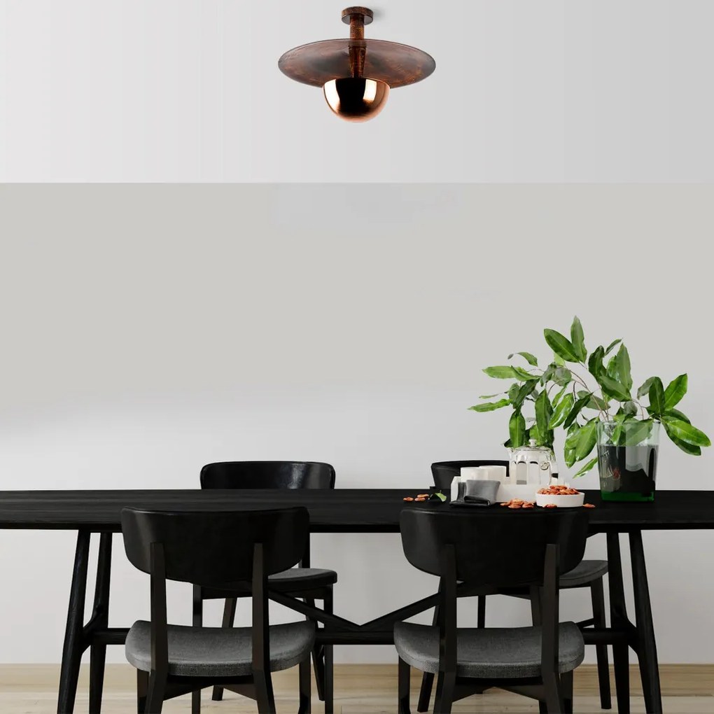 Kurt 13355 réz fém függőlámpa, Ø48 cm