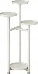 Többszintes Fém Virágállvány, Fehér, 80 cm