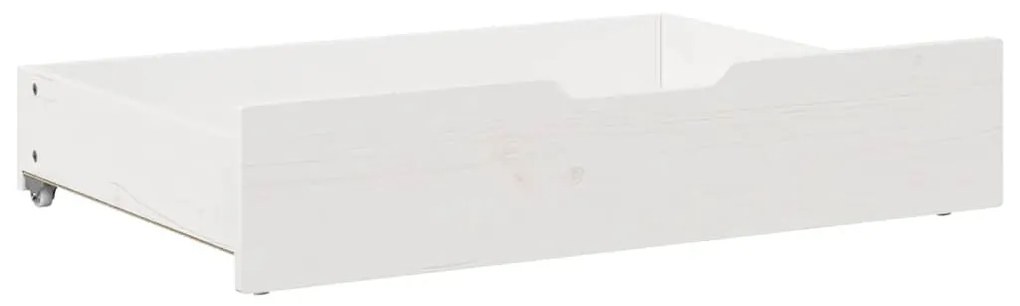2 db fehér tömör fenyőfa ágy alatti fiók 85 x 55 x 16 cm