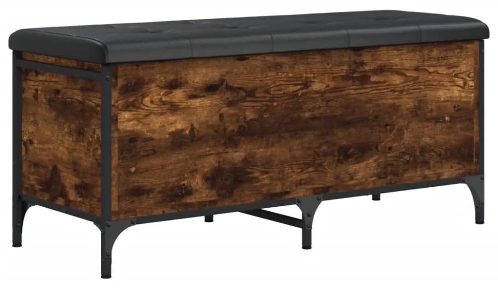 füstös tölgy színű szerelt fa tárolópad 102 x 42 x 45 cm
