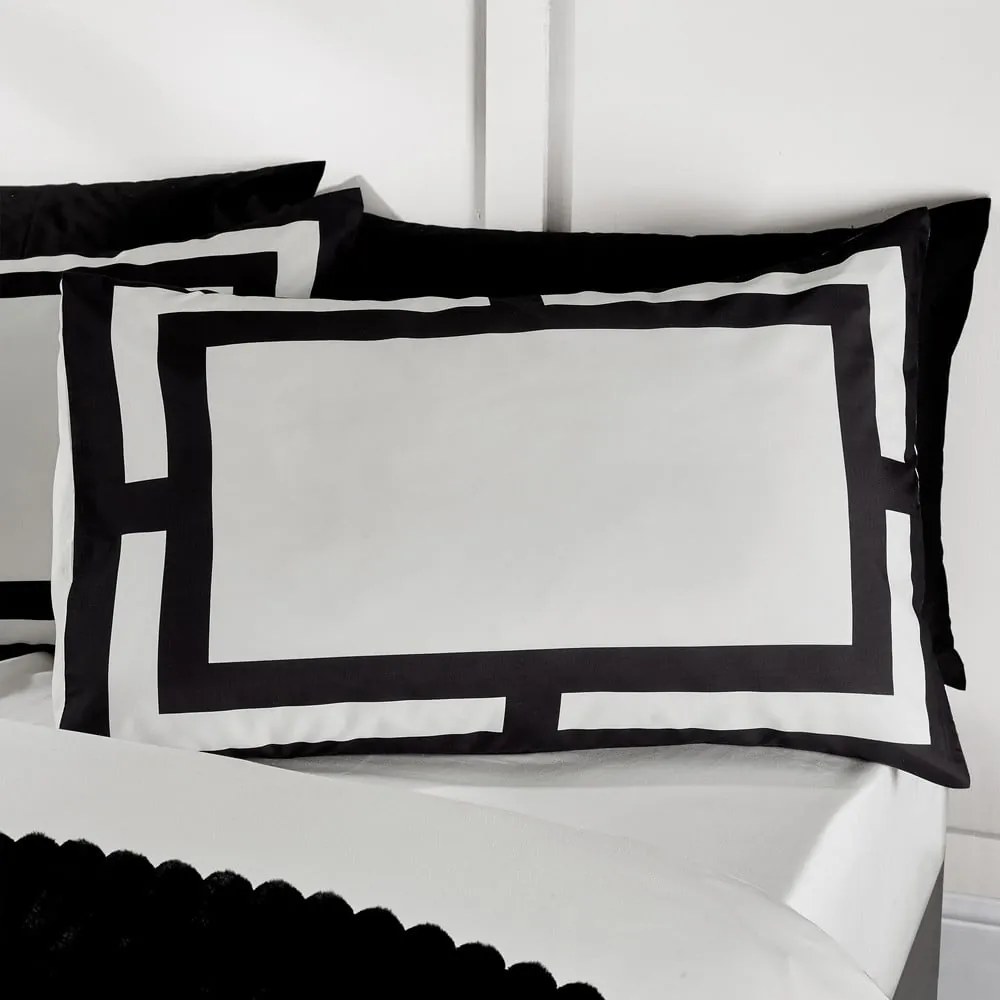 Fekete-fehér egyszemélyes ágyneműhuzat 135x200 cm Mono Panel – Catherine Lansfield