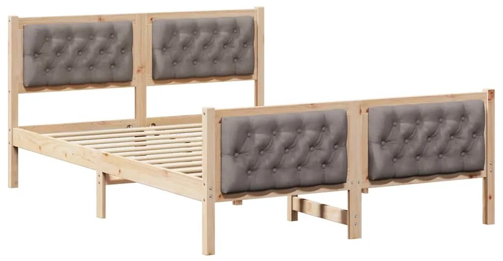 Ágykeret fejtámlával Tópszínű 150 x 200 cm Tömör fenyőfa