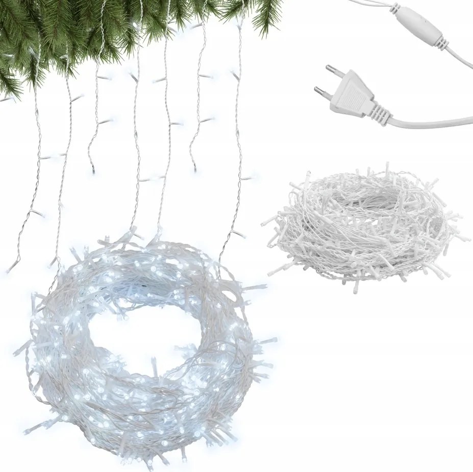 Jegcsap Kurtina 300 Led Kültéri Fényfüzér Villogó Karácsonyfai Fények