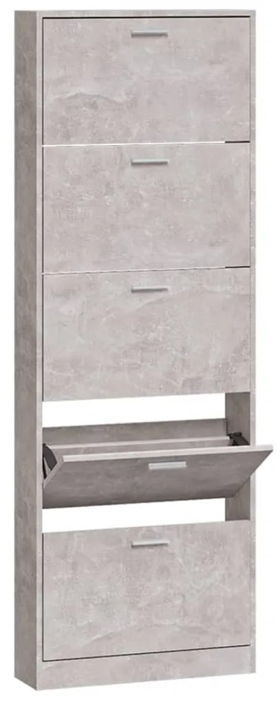 betonszürke szerelt fa cipőszekrény 59 x 17 x 169 cm