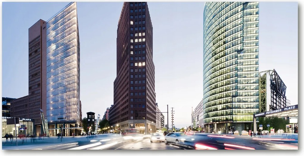 Konyhai panel Felhőkarcolók 140x70 cm Ragasztó