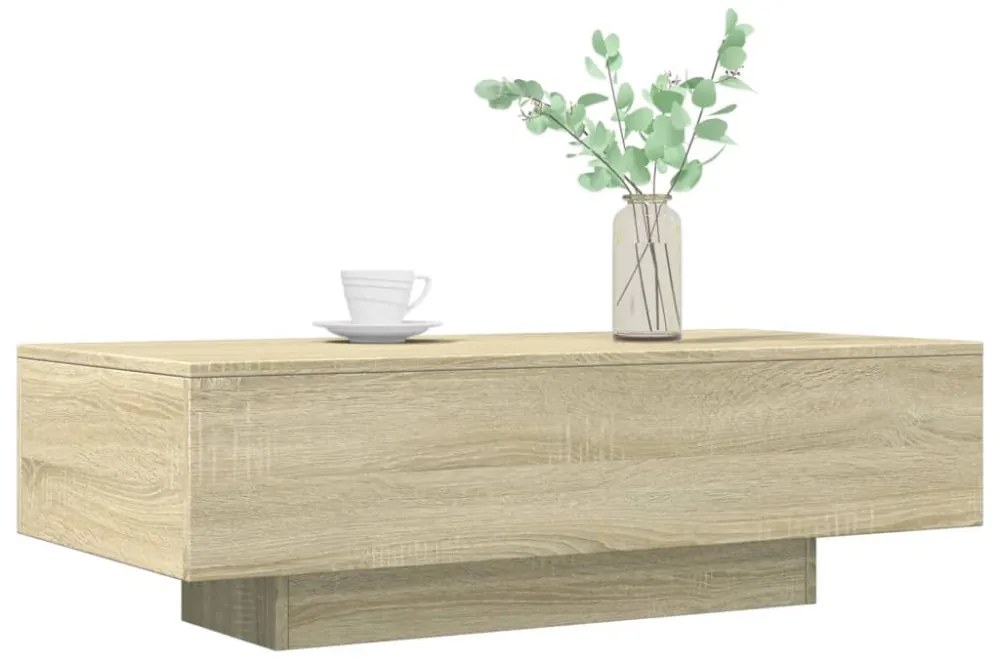 sonoma tölgy színű szerelt fa dohányzóasztal 100 x 49,5 x 31 cm