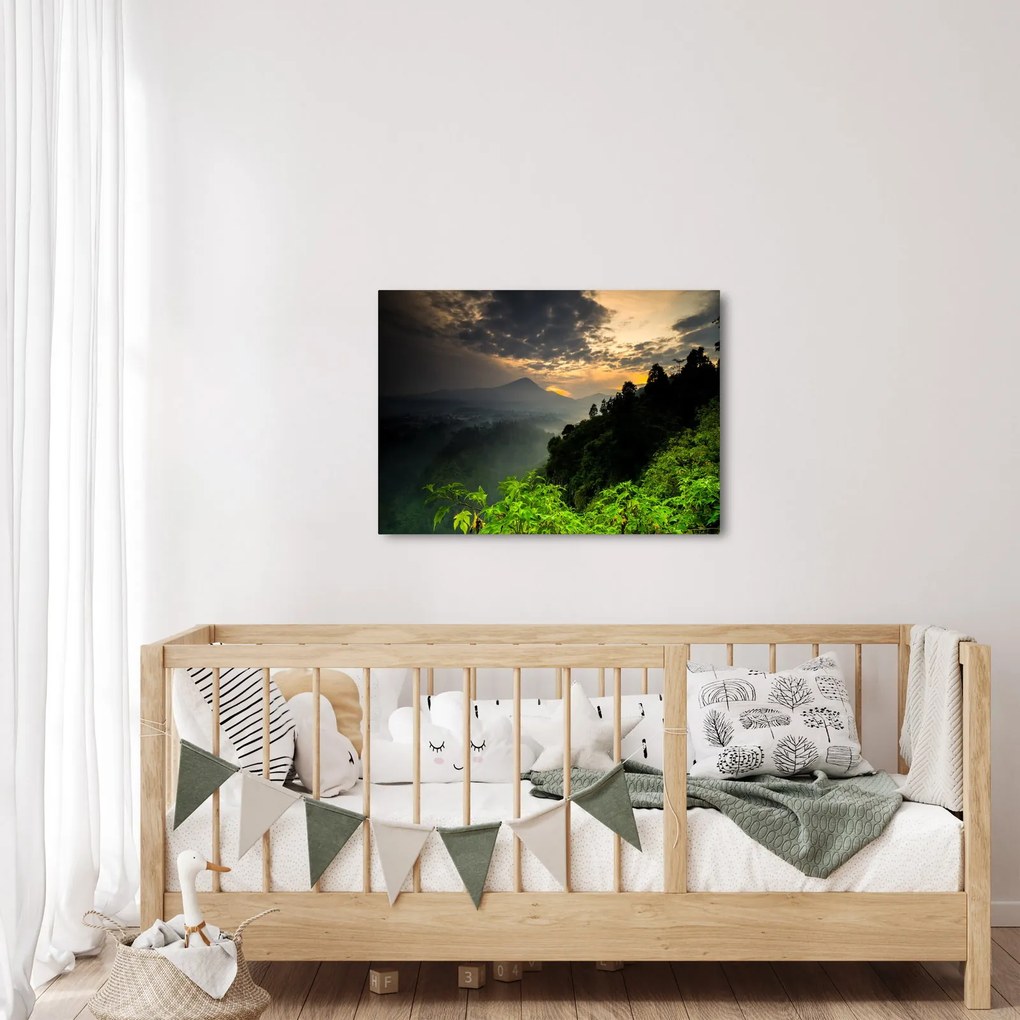 Kép - zöld hegyvidéki táj (70x50 cm)