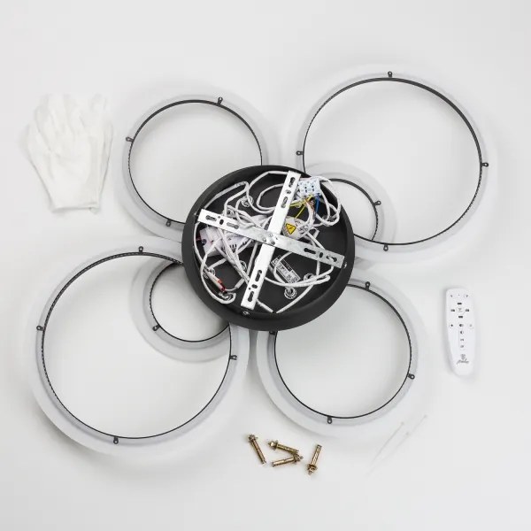 Brilagi - LED Dimmelhető felületre szerelhető csillár ORBITS LED/85W/230V 3000-6500K fekete + távirányító