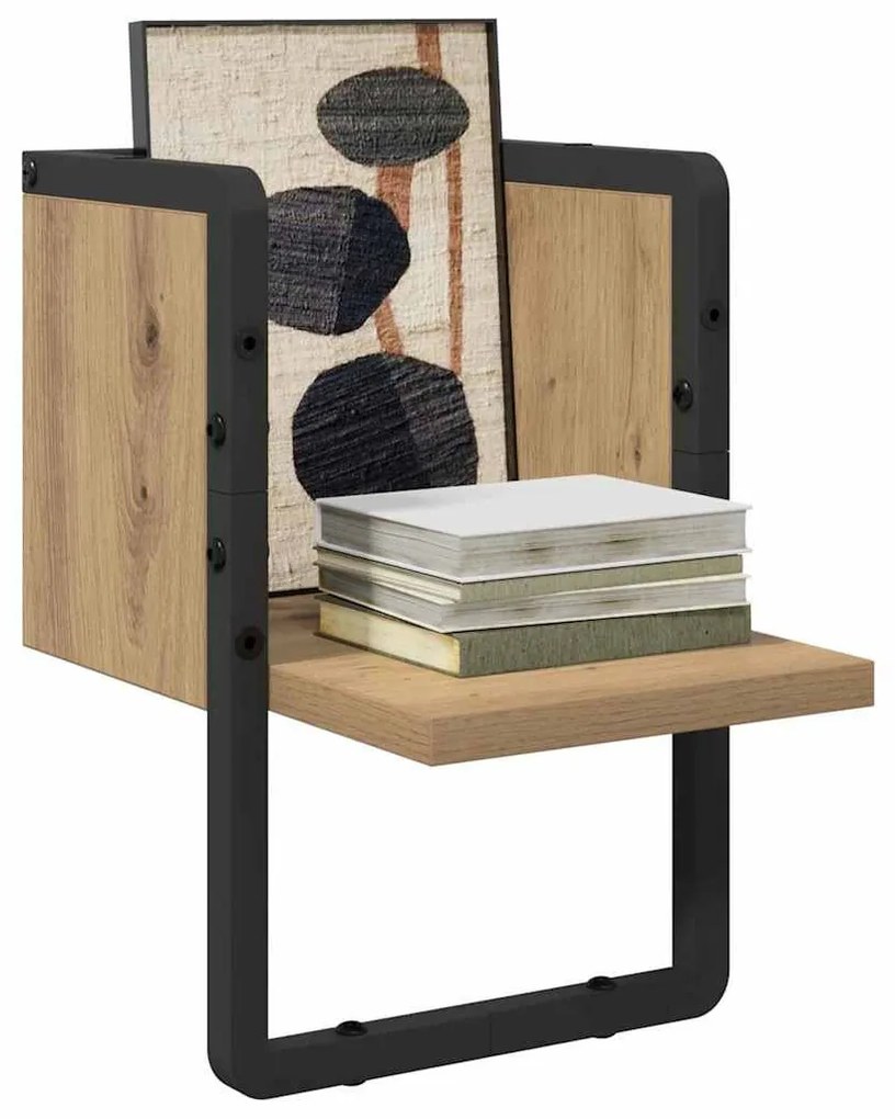 vidaXL Falpolc polcokkal Művészi tölgy 20 x 25 x 30 cm Faanyag