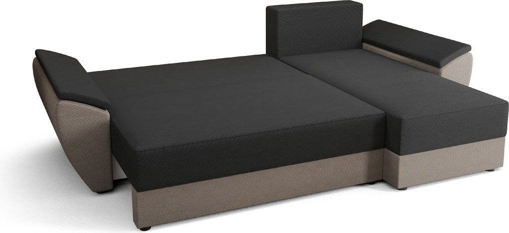 Kihúzható, kétoldalas L alakú kanapé TAVERO 251x140 cm, világos bézs