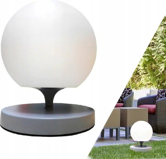 Kültéri állólámpa Gömb Led fehér vezeték nélküli