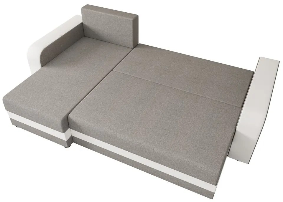 WELTA ágyazható sarok ülőgarnitúra, 235x85x139, szürke/fehér, mikrofáze10/fehér