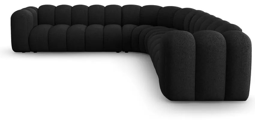 Antracitszürke zsenília moduláris sarokkanapé Lupine – Micadoni