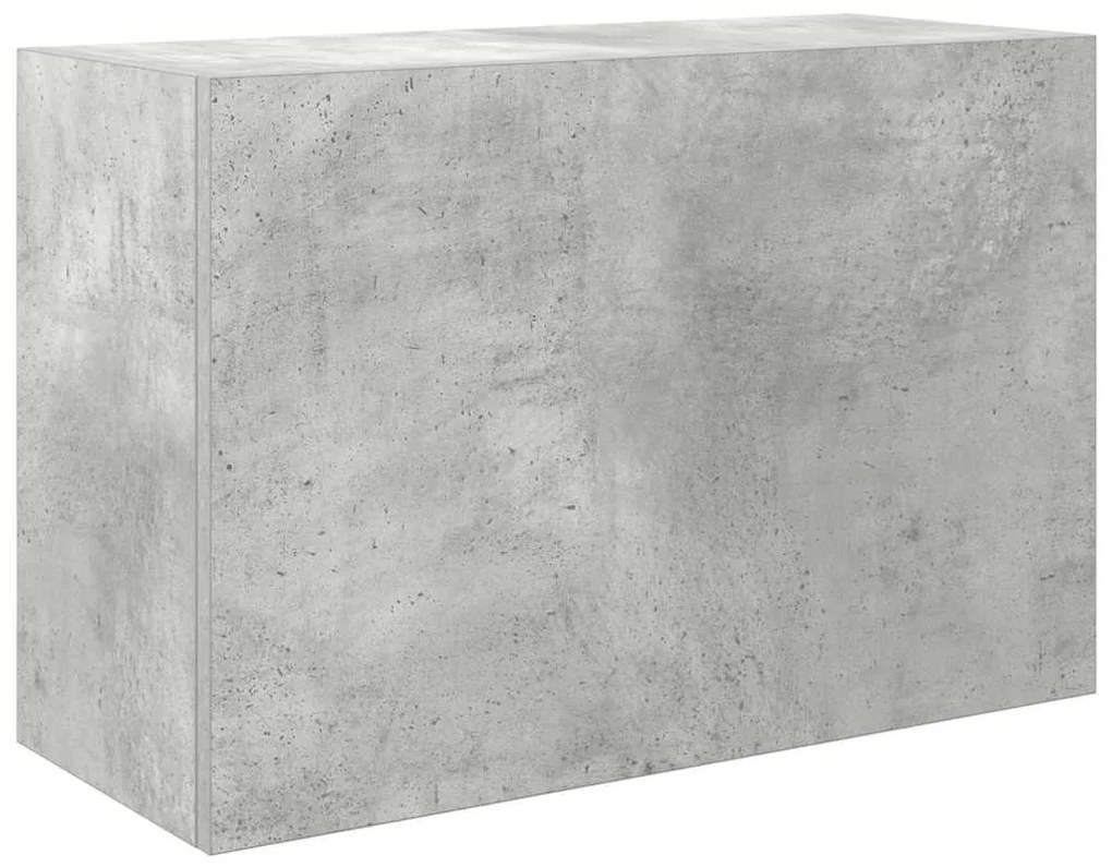 Betonszürke szerelt fa fali fürdőszobaszekrény 60 x 25 x 40 cm