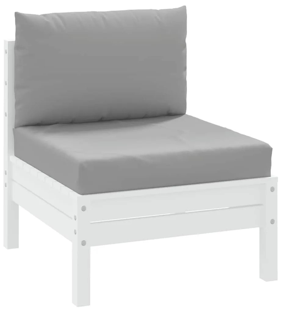 2 db szürke szövet raklapkanapé-párna