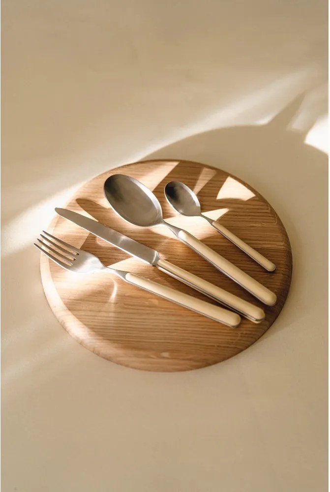 Világossárga-ezüstszínű rozsdamentes acél egyszemélyes evőeszköz készlet 4 db-os Noli – noo.ma