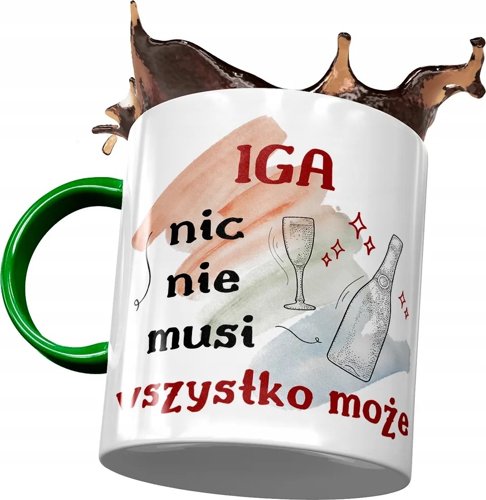 Zöld Bögre Igi Feleség Barátnő Ajándék Nyomtatott Fotóval