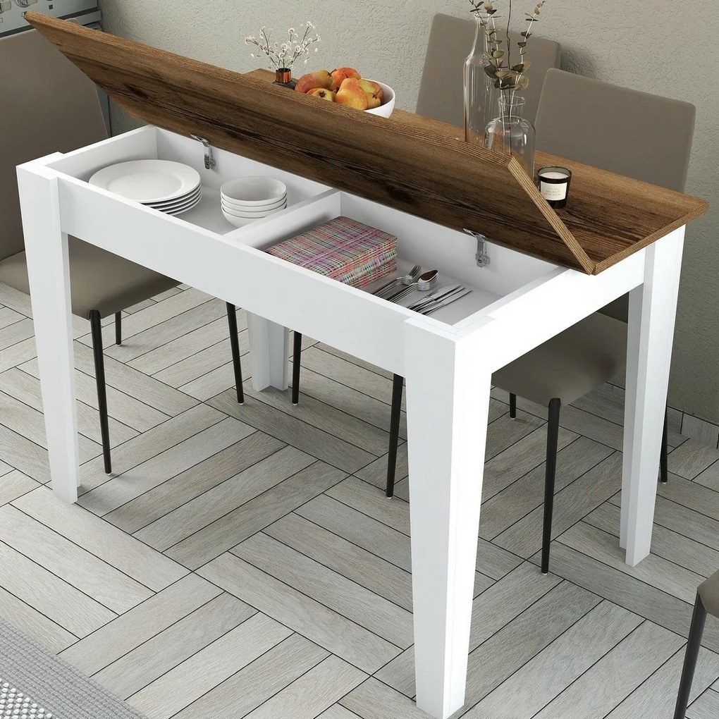 Kiev White and Walnut étkezőasztal
