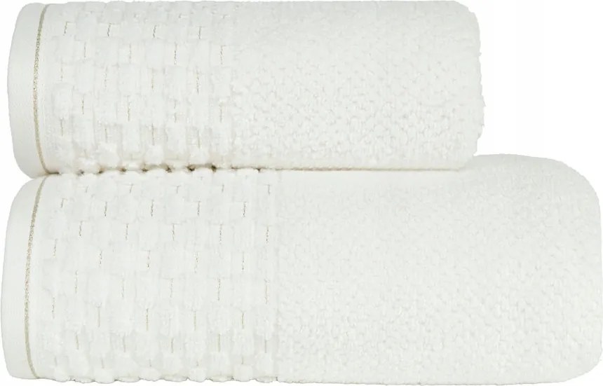 Neptun pamut törölköző 50x90 fehér, aranyszállal