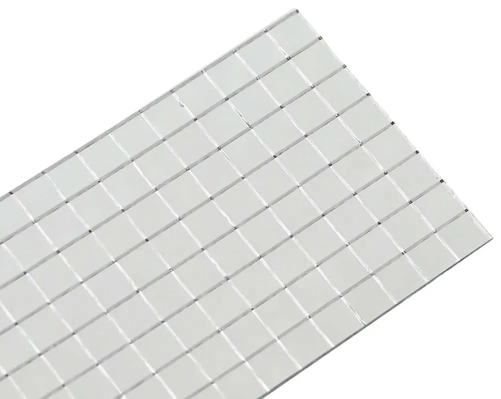 Tükör Mozaik Csempe Geometrikus 3 pcs Ezüst 100 x 4 cm Üveg