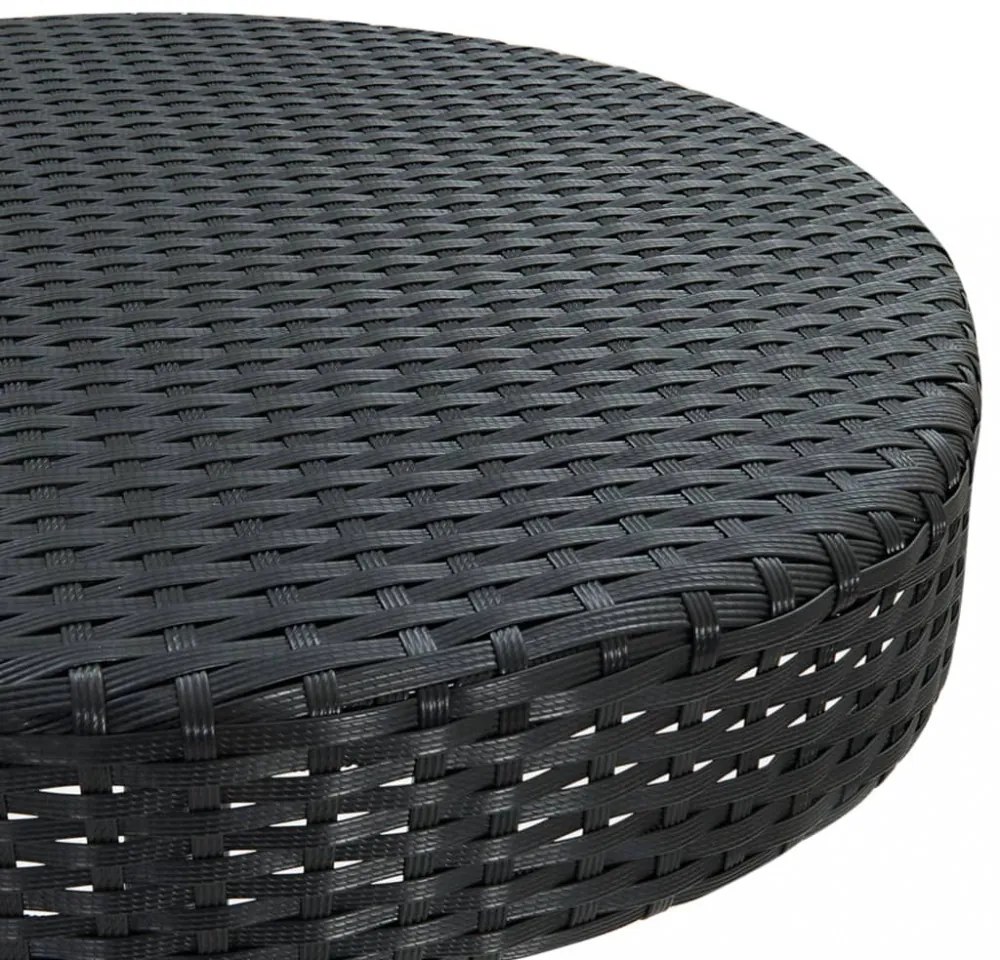fekete polyrattan kerti asztal 60,5 x 106 cm