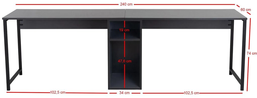 PC asztal Torpedo (antracit + fekete) . 1101310