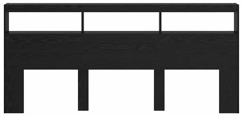 Fejtámla polcokkal Fekete tölgy 220 x 17 x 102 cm Faanyag