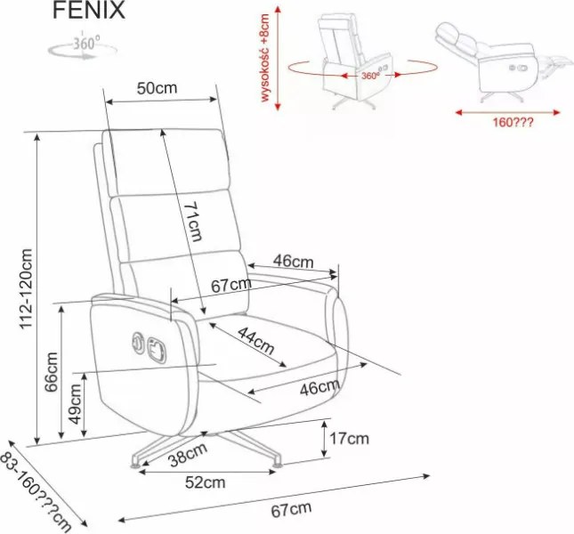 Fenix Raven 360 fokban forgatható fotel cappuccino
