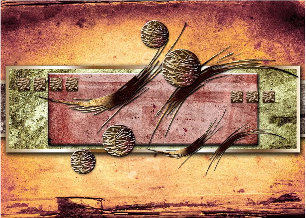 Absztrakt kép (üvegen) (70x50 cm)