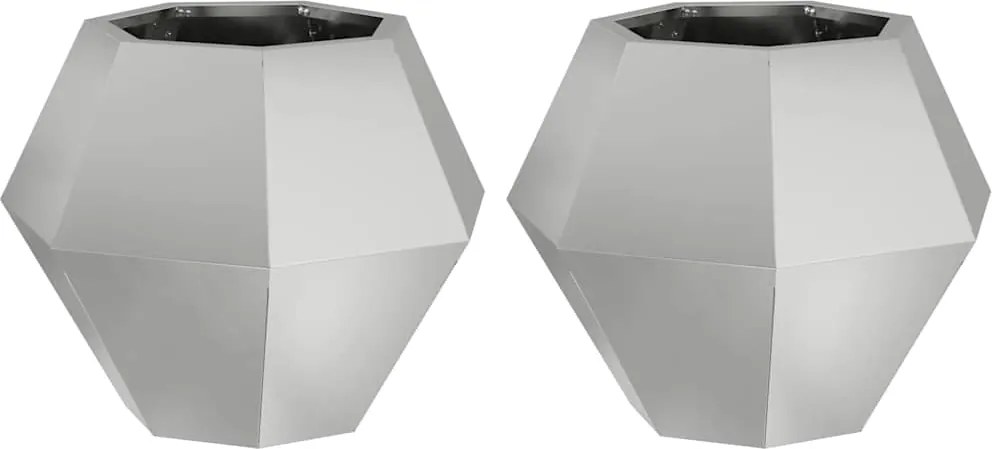 vidaXL Növénytartó 2 pcs Ezüst 50 x 50 x 40 cm Horganyzott acél